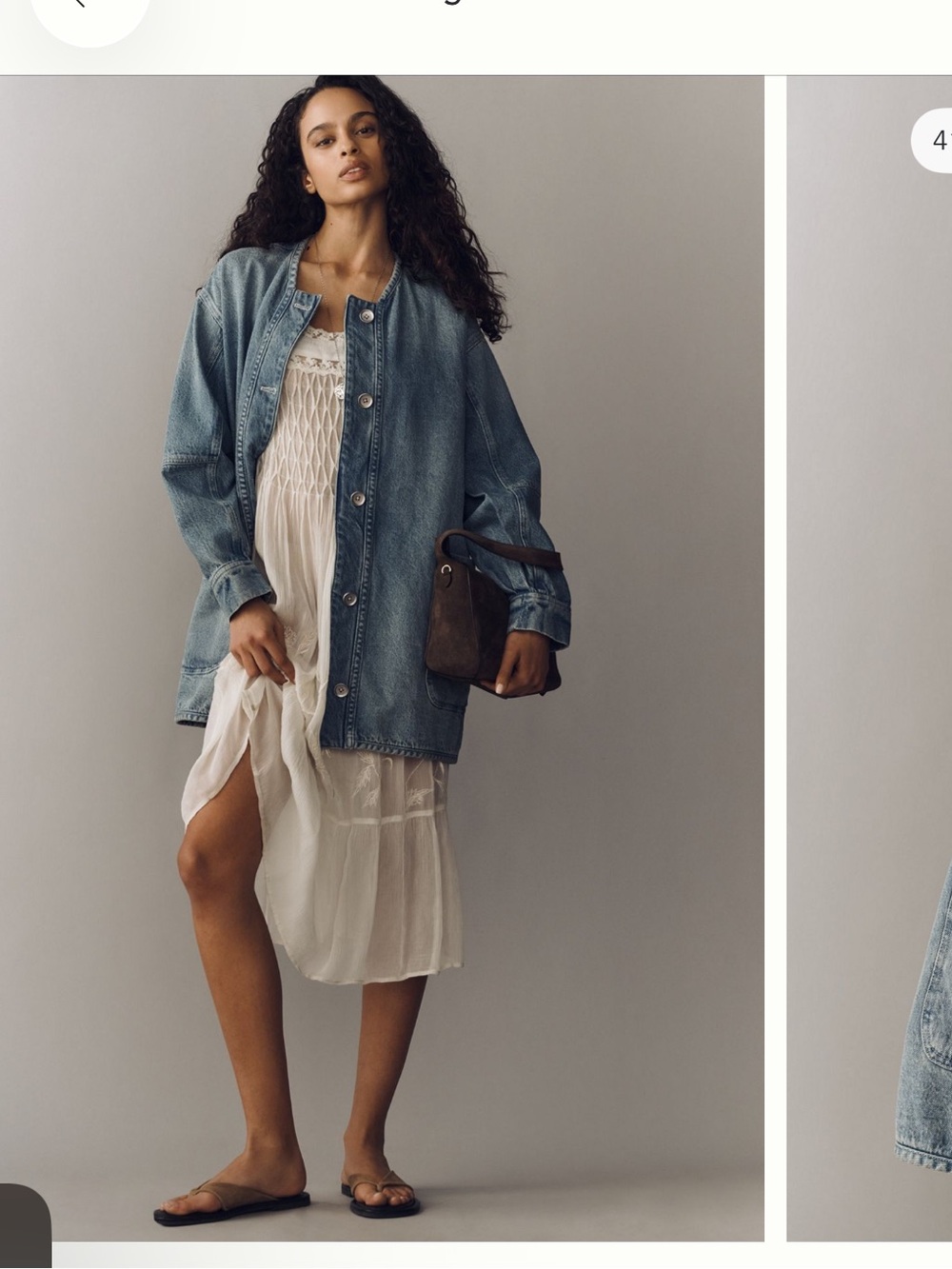 Pilcro Mid-Length Denim Chore Jacket
